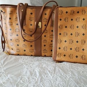 Mcm tote and matching clutch